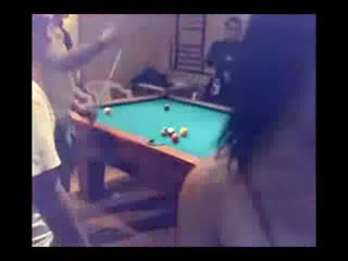 A sexy fuckable babe at billiards