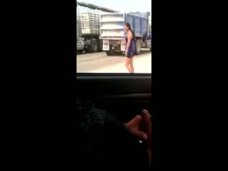 Pervert masturbates watching street sexy fuckable babe